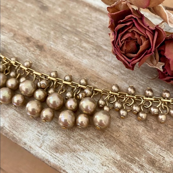 Pretty Vintage Gold Pearl Clustered Necklace - Picture 7 of 9